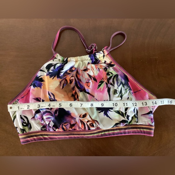 Title Nine Namaka swim top bikini high neck racerback caged maroon size Medium - Picture 4 of 4